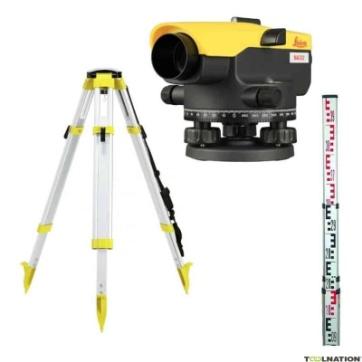 Leica Level NA532 new original + Alum Tripod + staff 5m long
